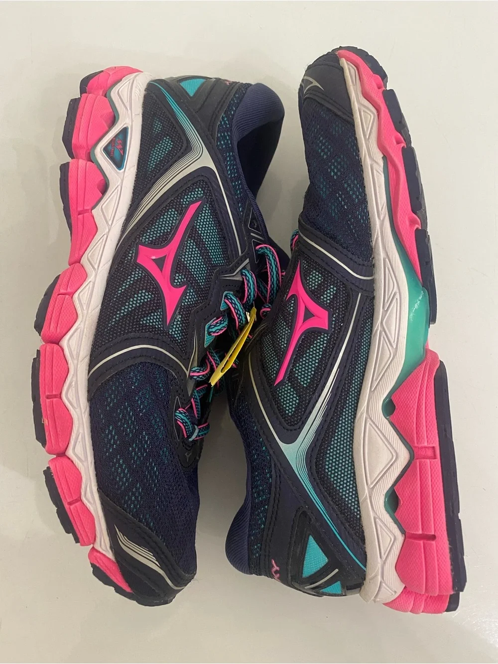 Mizuno Women's Navy Athletic Running Shoes with Pink Accents